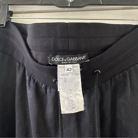 Dolce & Gabbana Silk Black Drawstring Joggers - Picture 6 of 11